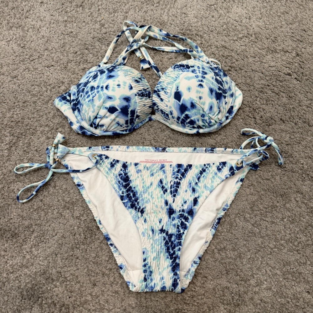 VS - Blue and White Bikini Set 36C and Large